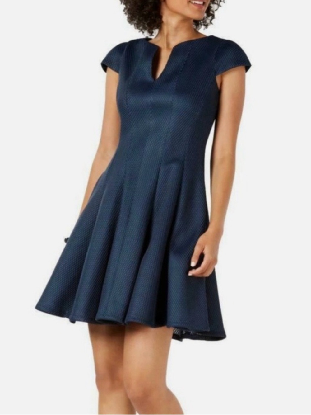julia jordan Royal  Textured Fit & Flare Mini Dress Sz 2